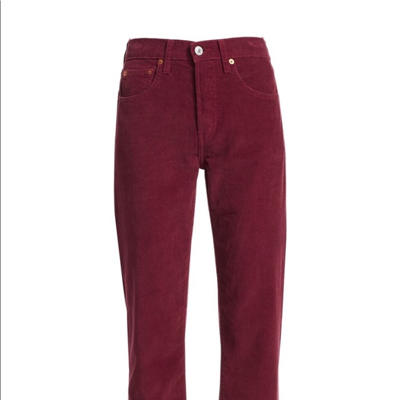 Re/Done High Rise Stovepipe Corduroy Jeans - Picture 2 of 6